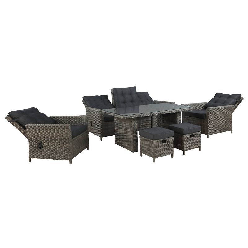 Asti 6pc Wicker Outdoor Seating Set - Gray - Alaterre Furniture, 4 of 16