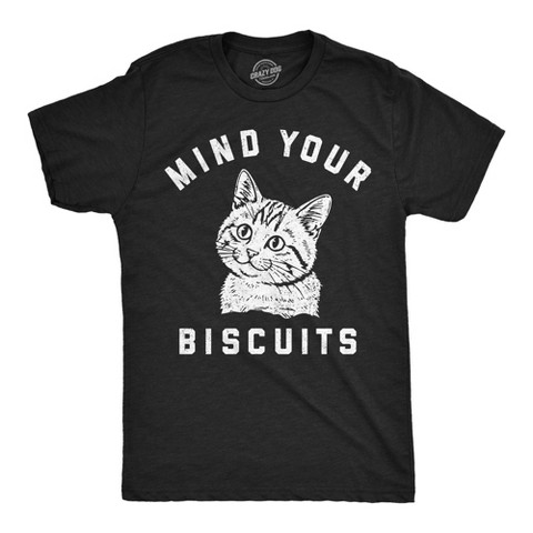 Мужские футболки Crazy Dog T-Shirts, Inc. Mens Funny T Shirts Mind Your Biscuits Sarcastic Kitten Tee For Men - Crazy Dog Men's T Shirt For Cat Lovers Black L