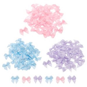 Unique Bargains Fabric DIY Gift Packaging Accessories Satin Mini Ribbon Bows 150 Pcs - 1 of 4