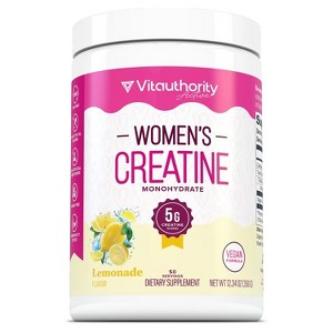 Women's Creatine Monohydrate Powder Supplement, 5g Creatine Building Strength, Energy, & Mental Clarity, Vitauthority, 60 servings - 1 of 2