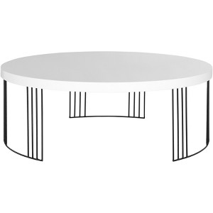 Keelin Mid Century Scandinavian Lacquer Coffee Table - White/Black - Safavieh - 1 of 4