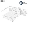 121"W Upholstered Sofa Bed Modular Sofa Free-combined Sofa Couch  Chaise Lounge Sofa with 2 Storage Racks, Brown/Gray-ModernLuxe - 3 of 4