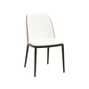 LeisureMod Verve 5-Piece Dining Set - 36" Round MDF Top Table, 4 Leather Dining Side Chairs - 3 of 4