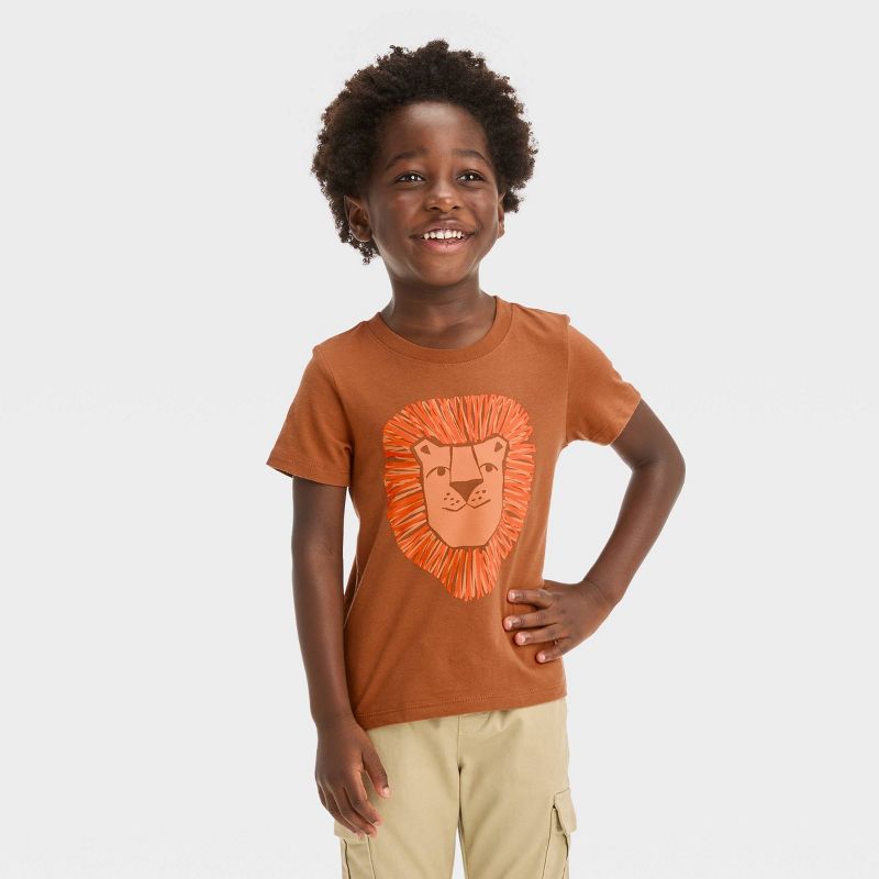 Toddler Boys&#39; Lion Short Sleeve Graphic T-Shirt - Cat &#38; Jack&#8482; Orange, 1 of 5
