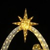 LuxenHome 3.6Ft x 5Ft White Nativity Scene Outdoor Holiday Decoration with Lights White, Gold - 3 of 4