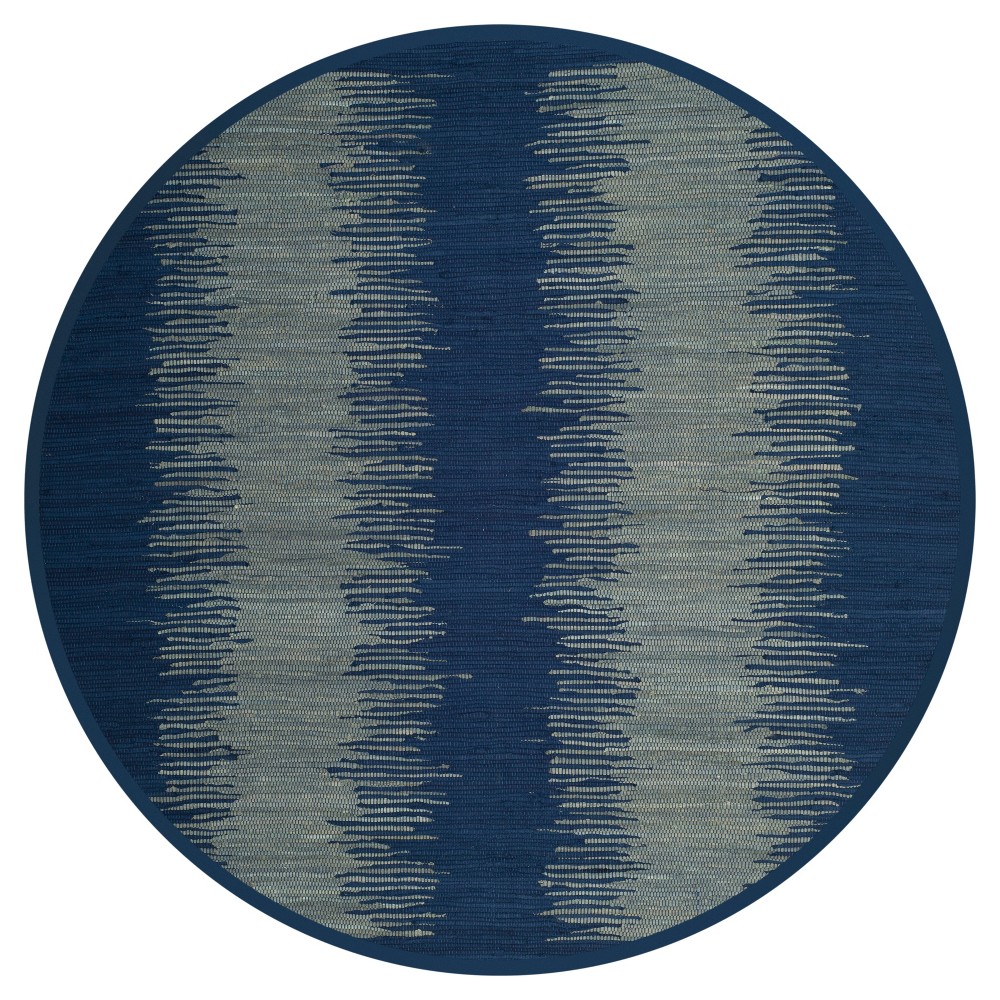 Navy Geometric Flatweave Woven Round Area Rug 6' - Safavieh