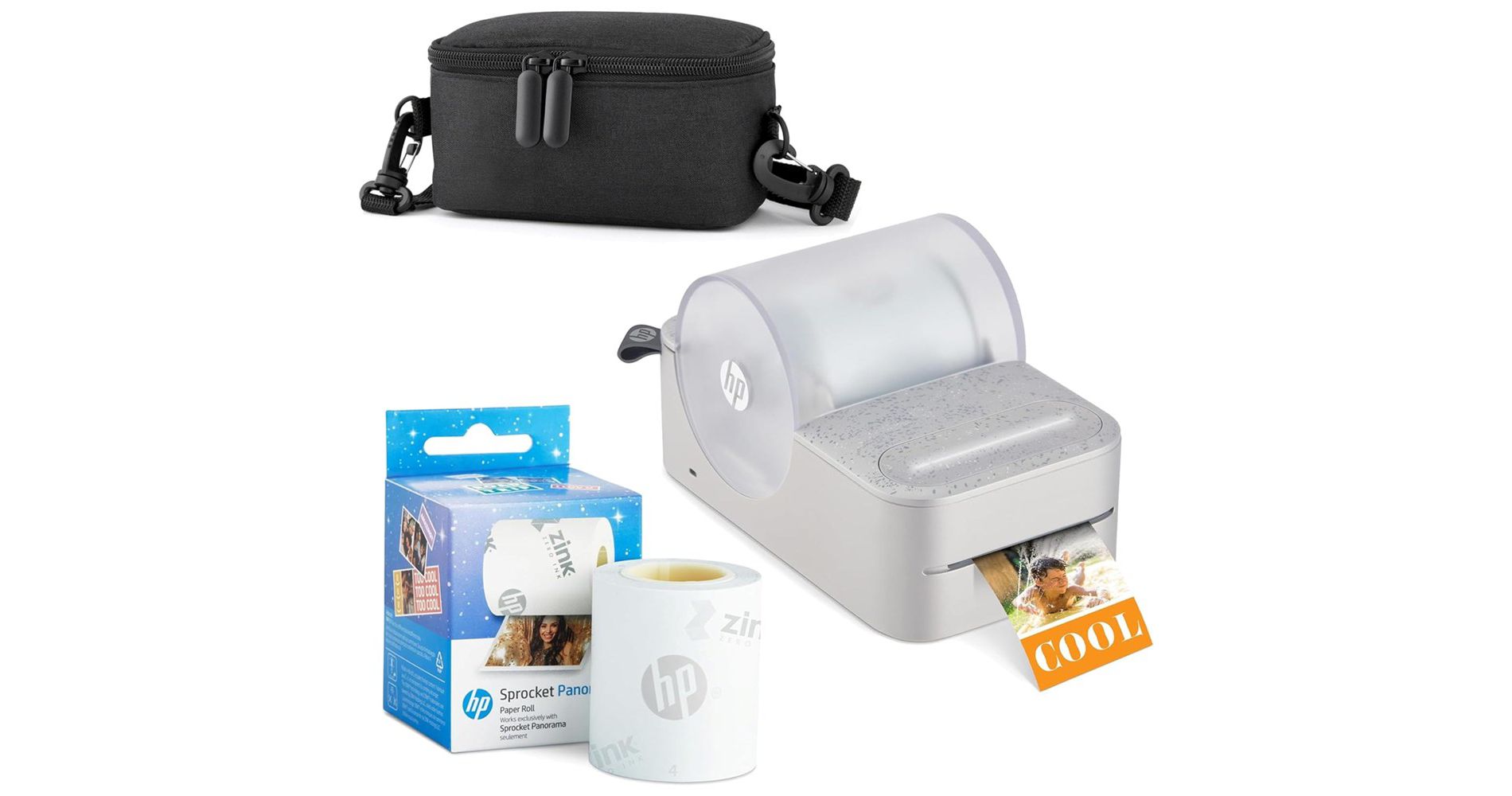 HP Sprocket Panorama Label Printer & Photo Printer Starter Bundle