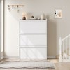 Shoe Cabinet with 3 Flip Drawers, Shoe Storage for Entryway, Wooden Shoe Organizer Cabinet, Hidden Shoe Rack for Hallway, Living Room, Rustic White - 4 of 4