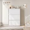 Shoe Cabinet with 3 Flip Drawers, Shoe Storage for Entryway, Wooden Shoe Organizer Cabinet, Hidden Shoe Rack for Hallway, Living Room, Rustic White - image 4 of 4