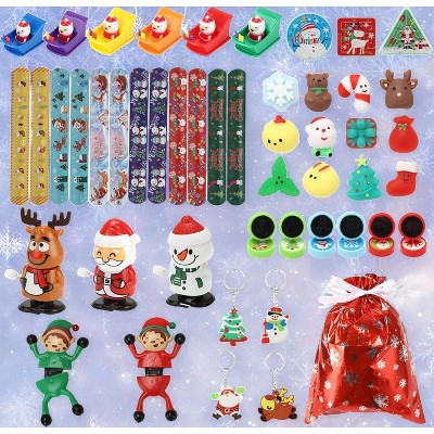 48Pcs Christmas Toy Assortment Set with Squishies Pull Back Cars Wind up Toys for Kids Party Gift, Advent Calendar, Pinata Fillers, Treasure Box