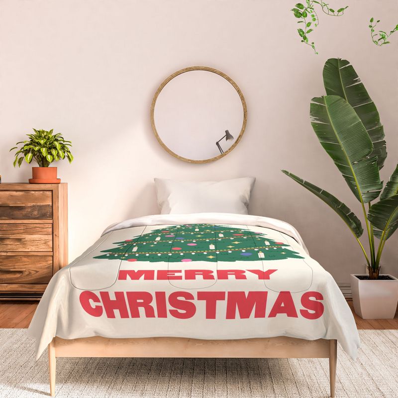 April Lane Art Merry Christmas Tree Comforter + Pillow Sham(s) - Deny Designs, 3 of 4