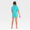 Girls' Short Sleeve Button-Up Pajama Set - art class™ - 2 of 4