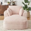 Okak Modern Corduroy Chaise Lounge Floor Sofa Futon Couch with Pillows,Comfortable Sleeper Sofa for Living Room,Apartment - 3 of 4