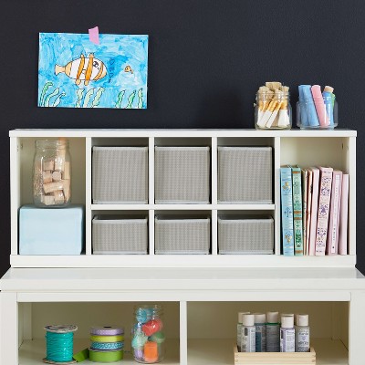 Martha Stewart Crafting Kids' Paper Organizer - White, Tabletop  Construction Paper Storage with Compartments, Wooden 6 Tray Sorter 