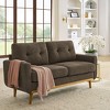 67.7" W Loveseat Sofa, Mid-Century Modern Upholstered Tufted Loveseat With Wooden Legs, Button Tufted Upholstered Small Couch for Bedroom - 3 of 4