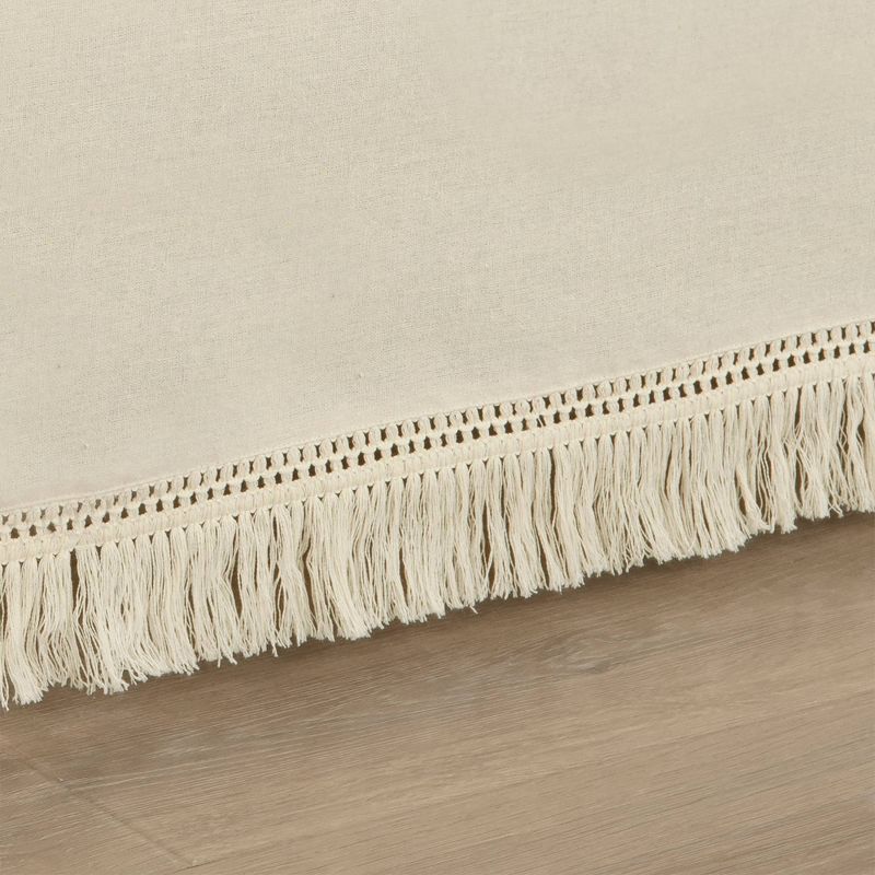 Lush Décor 15" Boho Fringe Tailored Drop Easy Fit Bed Skirt, 2 of 5