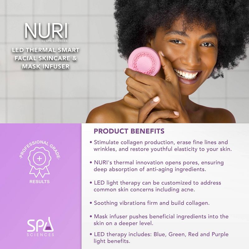 Spa Sciences NURI LED Therapy Skincare &#38; Thermal Facial Mask Infuser, 4 of 18