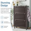 TIRAMISUBEST Black Slim Shoe Cabinet with Hanging Hooks, 3 Flip Drawers & Slatted Panels, Entryway Organizer - 4 of 4