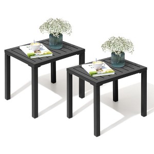 Crestlive Products Outdoor Side Table Aluminum Rectangular Side/End Table, Small Patio Coffee Bistro Table for Outdoor Indoor - 1 of 4