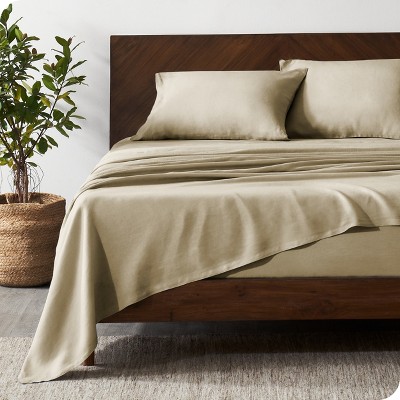 Linen Natural Split King Bed Sheet Set By Bare Home Target