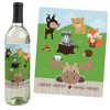 Big Dot of Happiness Woodland Creatures - Baby Shower or Birthday Party Decorations for Women and Men - Wine Bottle Label Stickers - Set of 4 - 2 of 4