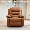 Recliner Chair - Oversized Manual Reclining Rocking Chair, 360 Swivel Glider with Cup Holder, Massage and Heat, Sofa for Adults, Living Room, Bedroom - 2 of 4