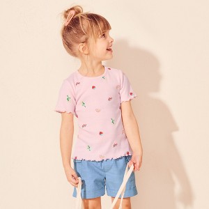 Lands' End Kids Short Sleeve Ribbed Henley T-Shirt - 1 of 3