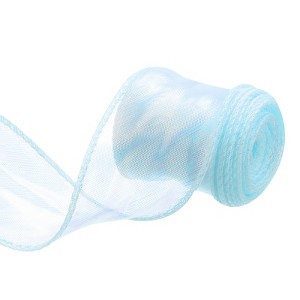 Unique Bargains Gift Wrapping Wide Sheer Wired Pastel Shimmer Iridescent Chiffon Ribbons 1 Pc - 1 of 4
