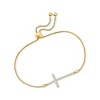 Ross-Simons 0.33 ct. t.w. Diamond Cross Bolo Bracelet in 18kt Gold Over Sterling Size - 3 of 4