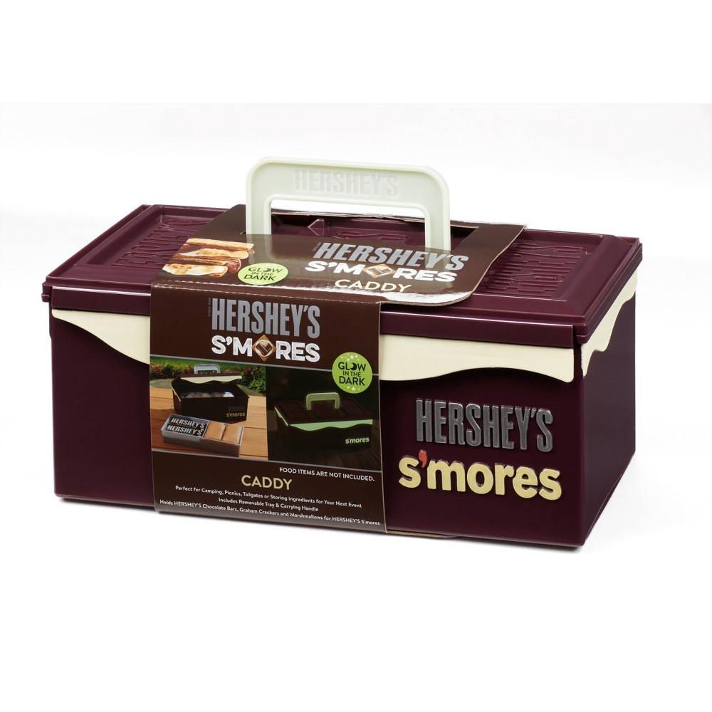 Hershey&#039;s Glow in the Dark S&#039;mores Caddy with Tray: Portable Campfire Treat Organizer, Spot Clean