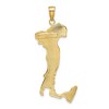 Black Bow Jewelry 14k Yellow Gold Large Textured Italy Map Pendant - 3 of 4