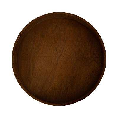 Bellport Rustic Brown Round Wood Pedestal End Table