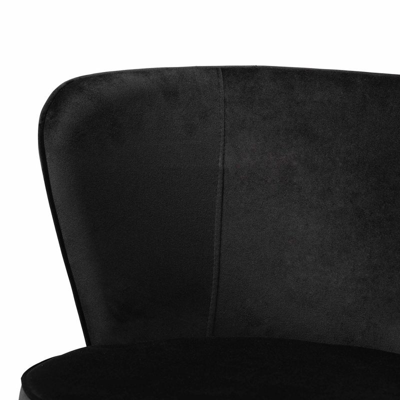 2pc Farah Velvet Fabric Upholstered Metal Dining Chair Set - Baxton Studio, 5 of 11