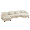 Oversized 166" Velvet Modular U-Shaped Sectional Sofa with Bolstered Armrests and 2 Ottomans, 6-Piece Free combination Sofa - 4 of 4