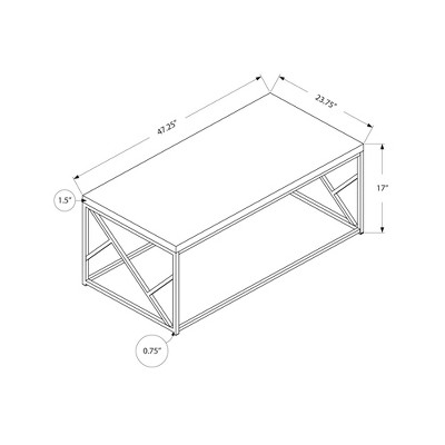 Gray Cement and Chrome Rectangular Coffee Table