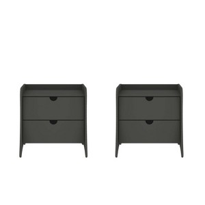 Manhattan Comfort Set of 2 Coney 2 Drawer Nightstands - 1 of 4