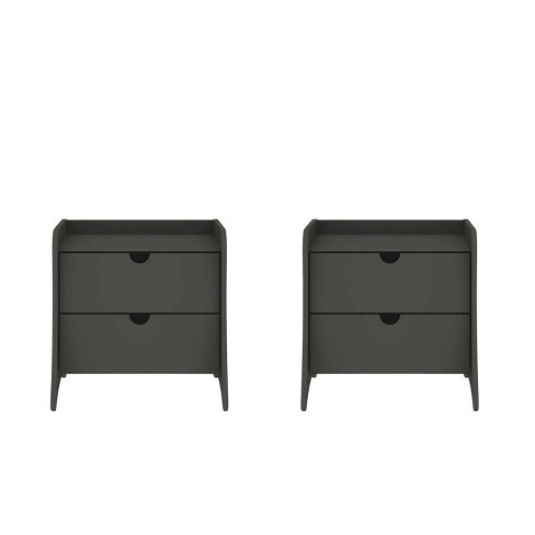 Manhattan Comfort Set of 2 Coney 2 Drawer Nightstands - image 1 of 4