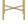 22" Mithea Accent Table Oak Top, Gold Metal Base - Acme Furniture: Round, Cross Bar Design, No Tools Assembly - 2 of 4