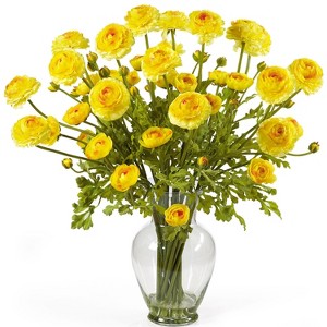 HomeStock Ranunculus Liquid Illusion Silk Flower Arrangement - 1 of 2