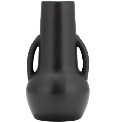 Sagebrook Home 8" Decorative Ceramic Vase with Handles Contemporary Flower Vases for Home