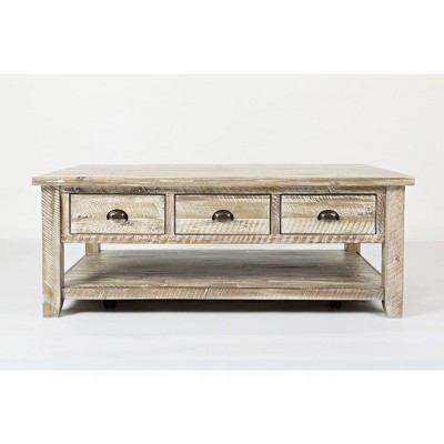 Jofran, Artisan's Craft Rustic Farmhouse Distressed Solid Wood Coffee Table - Gray