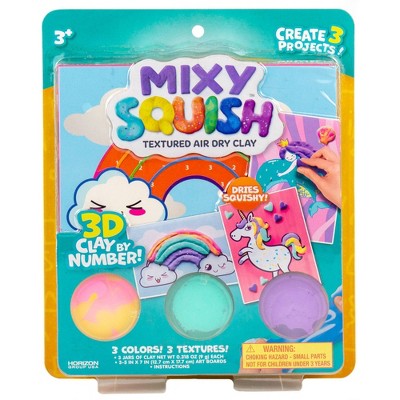Mixy Squish 3D Clay by Number Mermaid, Rainbow and Unicorn - Horizon Group