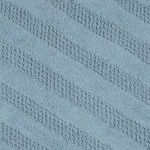 Unique Stripe Honeycomb Sculptured Bath Rug Made Soft Plush Cotton Is Super Soft The Touch Light Blue - 1 of 3