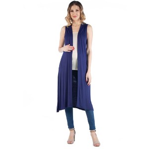 Maternity Sleeveless Long Cardigan - 24seven Comfort Apparel™ - 1 of 3