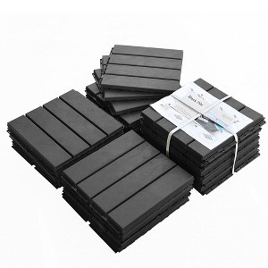 12"x12" Square Composite Patio Interlocking Deck Tiles. Four Slat Plastic Outdoor Flooring, All Weather for Balcony - 1 of 4