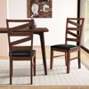 Tangkula Dining Chairs Set of 2 Rubber Wood Legs Faux Leather Upholstered Seat Armless - 2 of 4