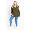 Avenue Women's Plus Size Cara Cable Knit V Neck Cardigan - 4 of 4