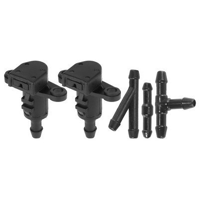 Unique Bargains Front Windshield Washer Nozzles Fit for Hyundai Elantra with Hose Connector - Black Pack of 5