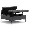 Grungis Square Ottoman Bench with Storage,Small Coffee Table with Wood Framework for Living Room Bedroom Office - 3 of 4