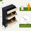 Whizmax Shoe Cabinet with 2 Flip Drawers, Freestanding Shoe Cabinet Organizer with Metal Legs, Shoes Storage Cabinet for Entryway, Shoe Rack Cabinet - 2 of 4